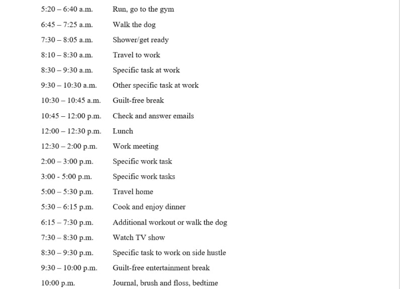 Schedule your day to create more time